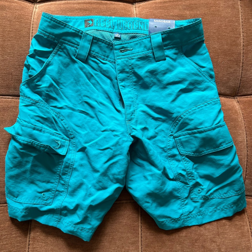 Reel Legends Teal Cargo swim Shorts